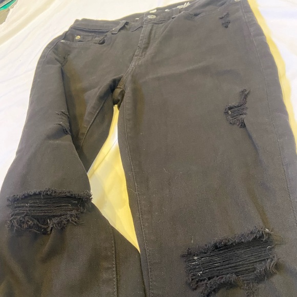 7 For All Mankind 27 Ankle Gwenevere Black distressed Women's Jeans Size 27 - Picture 11 of 14